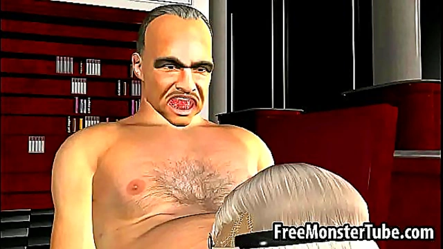 Hot 3D Blonde Babe Gets Fucked Hard by The Godfather in Raw Intense Scene