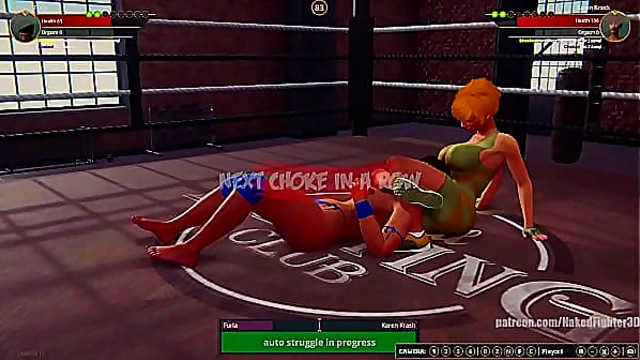 Furia Battles Karen Krash in Steamy 3D Nude Fighter Showdown