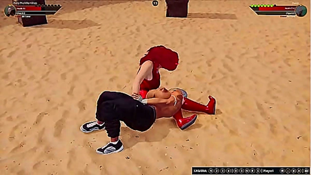 Ruby the K Kitten Battles Diabla in Steamy 3D Naked Fighter Showdown