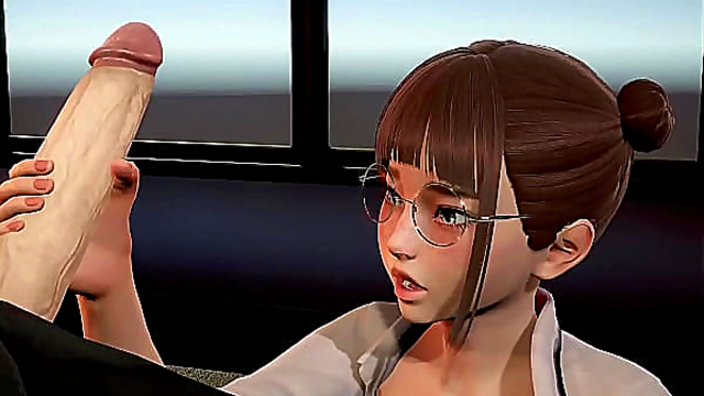 Secretary Pleasures Herself While Watching Her Boss in Steamy 3D Office Scene
