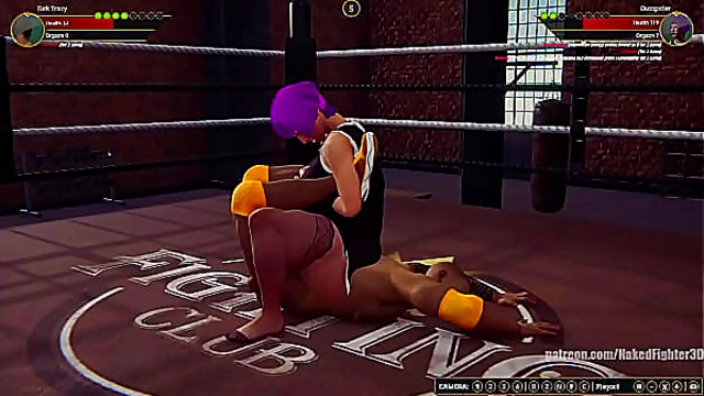 Rick Tracy Battles the Dumpster in Wild 3D Naked Fighter Showdown