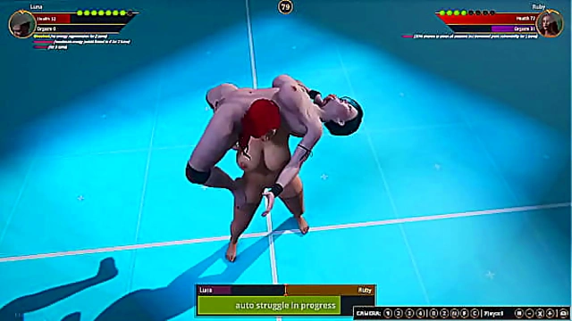 Luna Battles Ruby in Steamy Naked Fight 3D Showdown