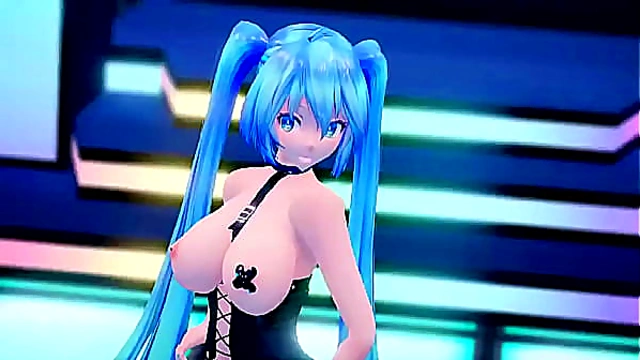 Hatsune Miku Tempts Fans with Seductive Moves in 3D MMD Fantasy World