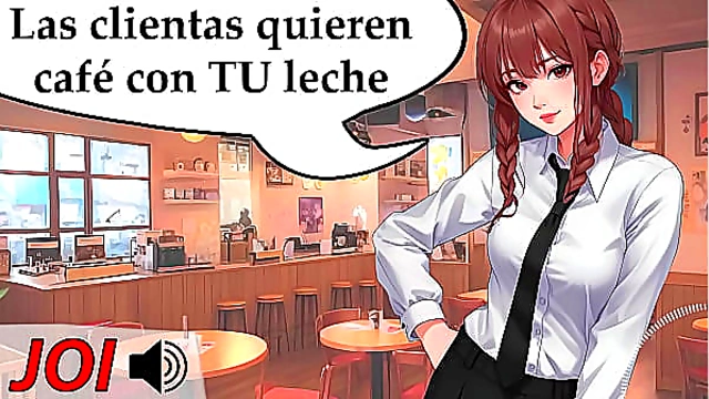 Nonstop Cum Explosion at the Sex Cafe – Spanish JOI Hentai Fantasy