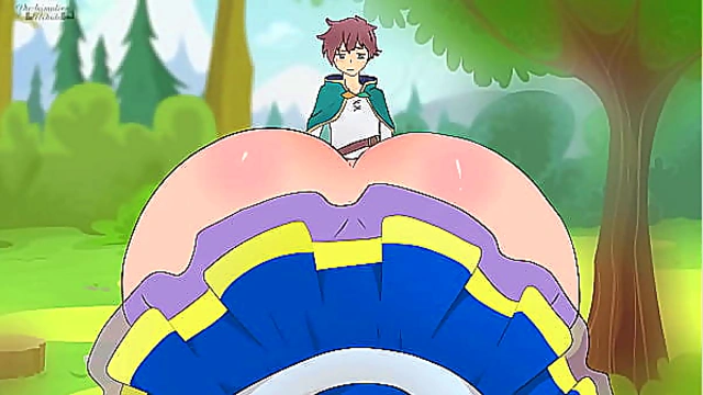 Aqua’s Tempting Skirt Drives Kazuma Wild in Hilarious Hentai Parody!