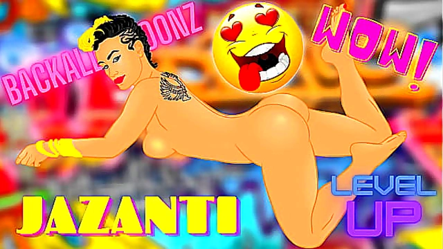 Sexy Latina Jazanti Flaunts Her Tatts and Curvy Ass in Backalley Anime Cartoon