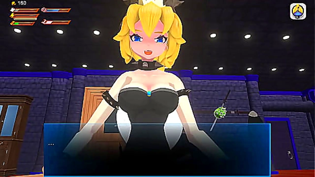 Bowsette Dominates with Feet Spanking Before Pegging Her Sub HARD