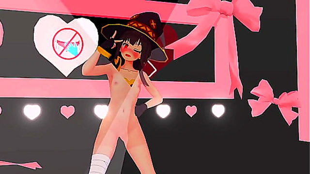 Megumin from Konosuba Strips Under Flashing Club Lights – Seductive MMD Dance