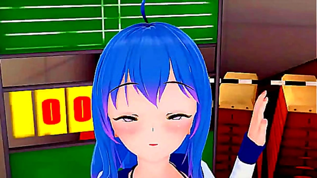 Blue-Haired Anime Girl Creampie Filled Dicked Down – Koikatsu Hentai