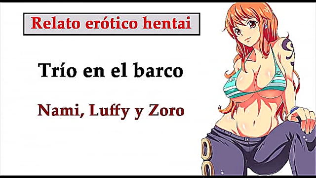Nami Seduces Luffy Zoro in Steamy One Piece Threesome Adventure