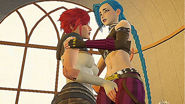 Vi Jinx Share Steamy Lesbian Encounter in Arcane-Inspired 3D Hentai World