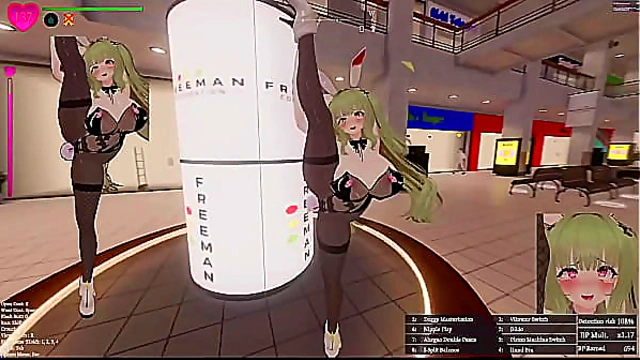 Bunny Girl’s Secret Mall Seduction – Green-Haired Beauty Unleashed