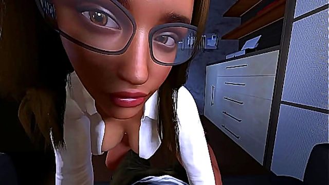 Steamy Office Affair: Hot Lesbian Encounter with Busty Secretary – 3D Hentai