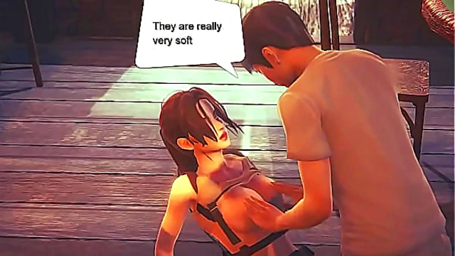 Lara Croft Cosplay Hentai Seduces Man in Steamy Animated Manga Sex Scene