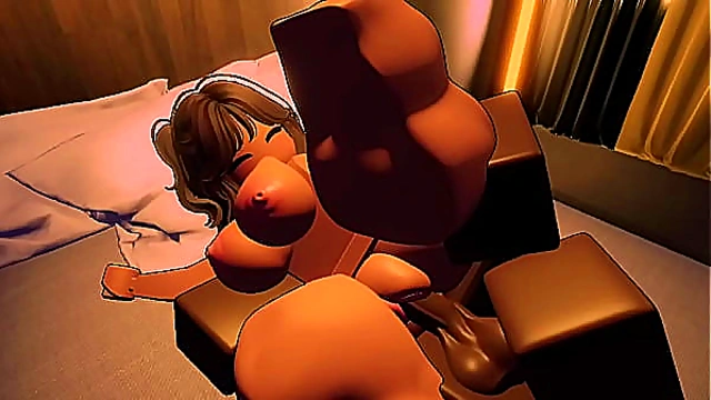 Huge BBC Dominates Him Hard in Steamy Roblox Blacked Scene