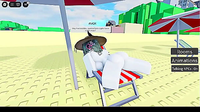 Beach Sex Adventure with Busty Babe in Roblox Roleplay Fun