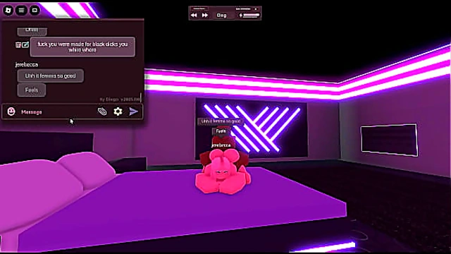Blonde Girl Cheats on Her Boyfriend with Big Black Cock in Roblox World