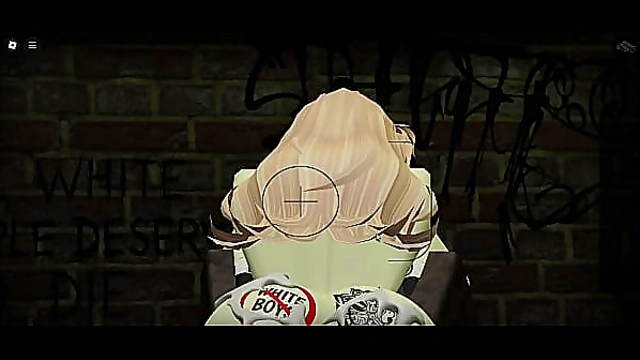Blonde Roblox Babe Takes On Massive BBC in Dark Alley Encounter
