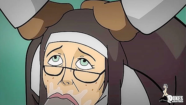 Rude Nun and Mild-Mannered MILF Enjoy Big Black Dick Stretching in hentai