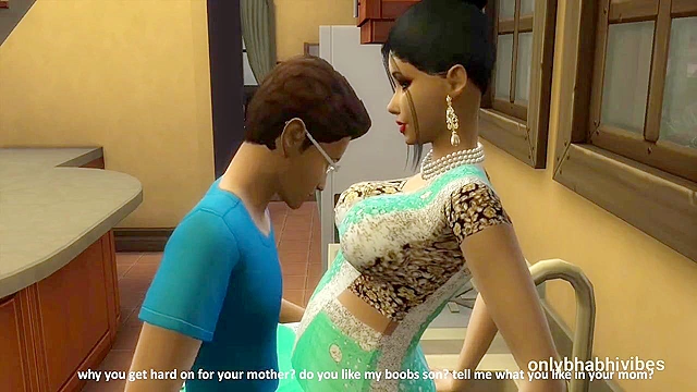 Indian StepMom Craves Kinky Morning Sex with Stepson in Steamy Kitchen Scene