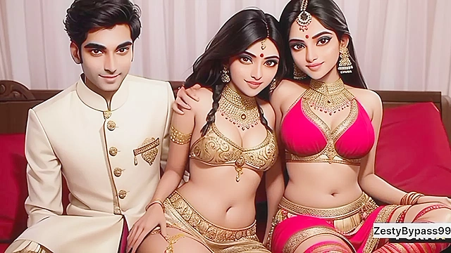 HentaiStepMom Shares Forbidden Desi Sex Secrets with Her Step- in Threesome Fun