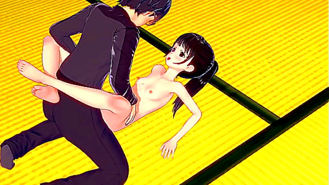 Mio Sakamoto Dominates Horny Dude in Steamy Roblox-Inspired Hentai Action