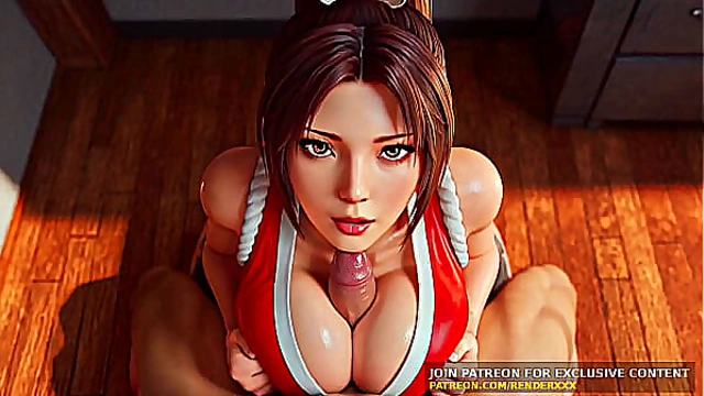 Mai Shiranui’s Hot Blowjob Wild Cock Riding Action – Street Fighter 3D Porn