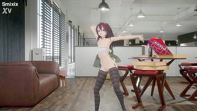 Gothic Redhead Seductively Dances, Revealing Her Alluring Body
