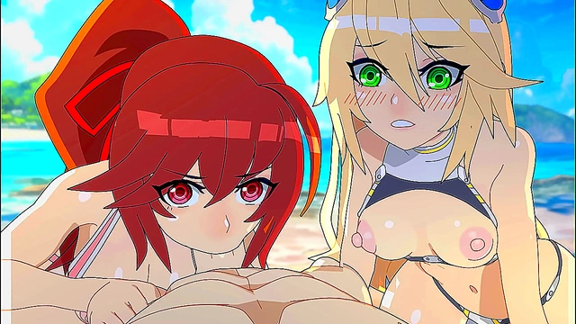 Sizzling Beach Encounter –Uncensored Public blowjob & CreamPie in Anime Heat