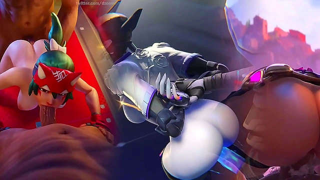 Sexy Anime Babe Devours Massive Cocks in Wild Group Sex Orgy