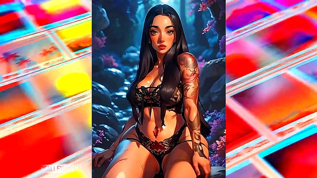 Teen 18+ With Massive Tits Pleasures Giants in Anime-Style Blowjob Orgy