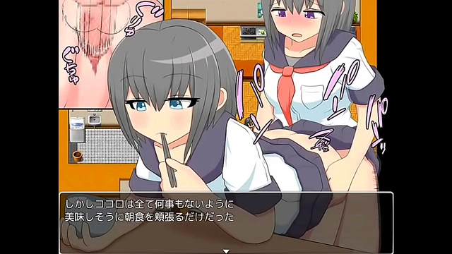 Passionate Anime Teacher Finds Pleasure with Students in Secret School Restroom Encounter